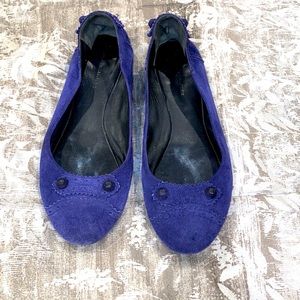Balenciaga purple suede flats